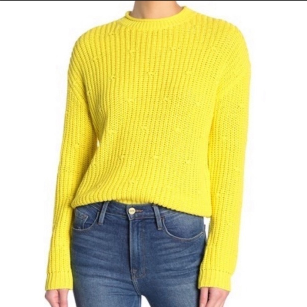ABOUND Ribbed Knit Dolman Sweater Yellow Meadow XL